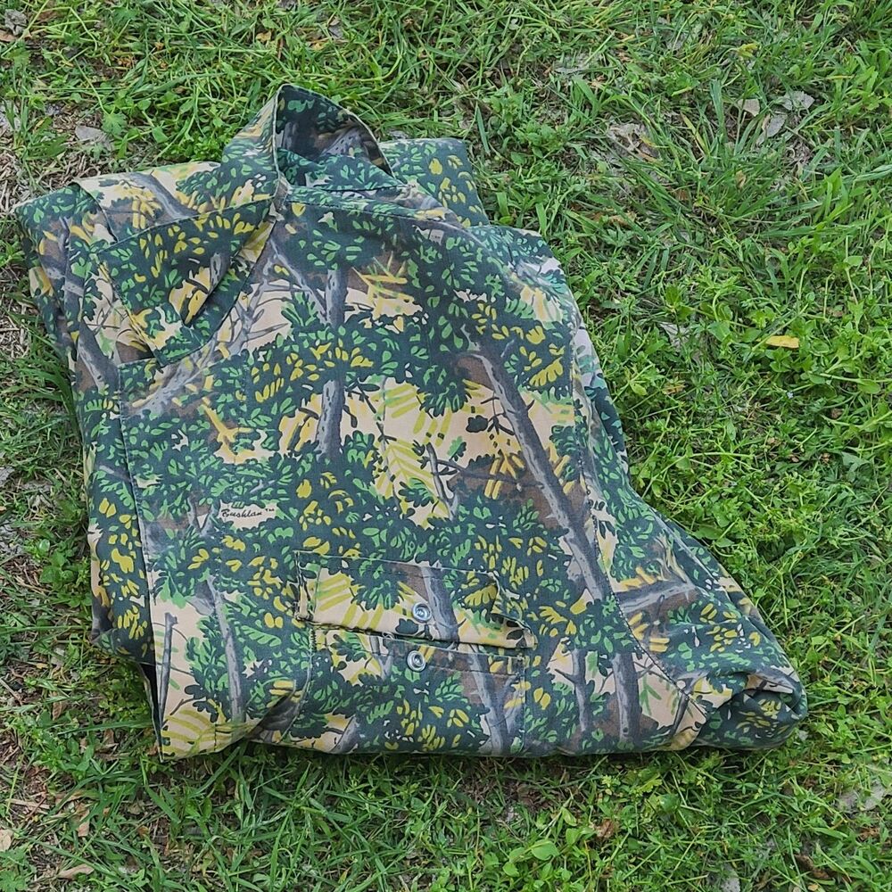 Bushlan Tree Camouflage Hunting Lightweight Coveralls Extra Large Tall Vtg Texas